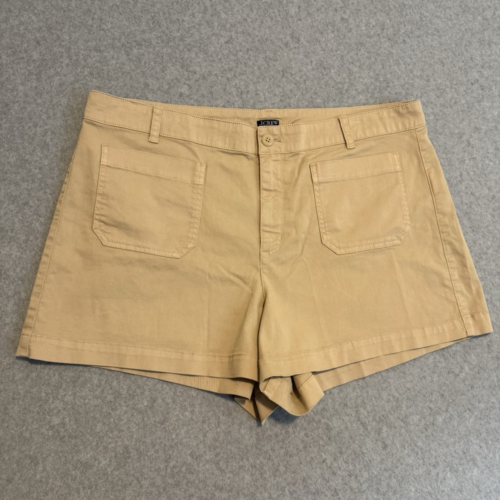 J Crew Patch Pocket Khaki Chino Sailor Shorts Size 16 - Classic Normcore Work